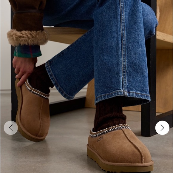 Ugg Tasman embroidered shearling slippers camel FLAW Sz 9 - Picture 12 of 12